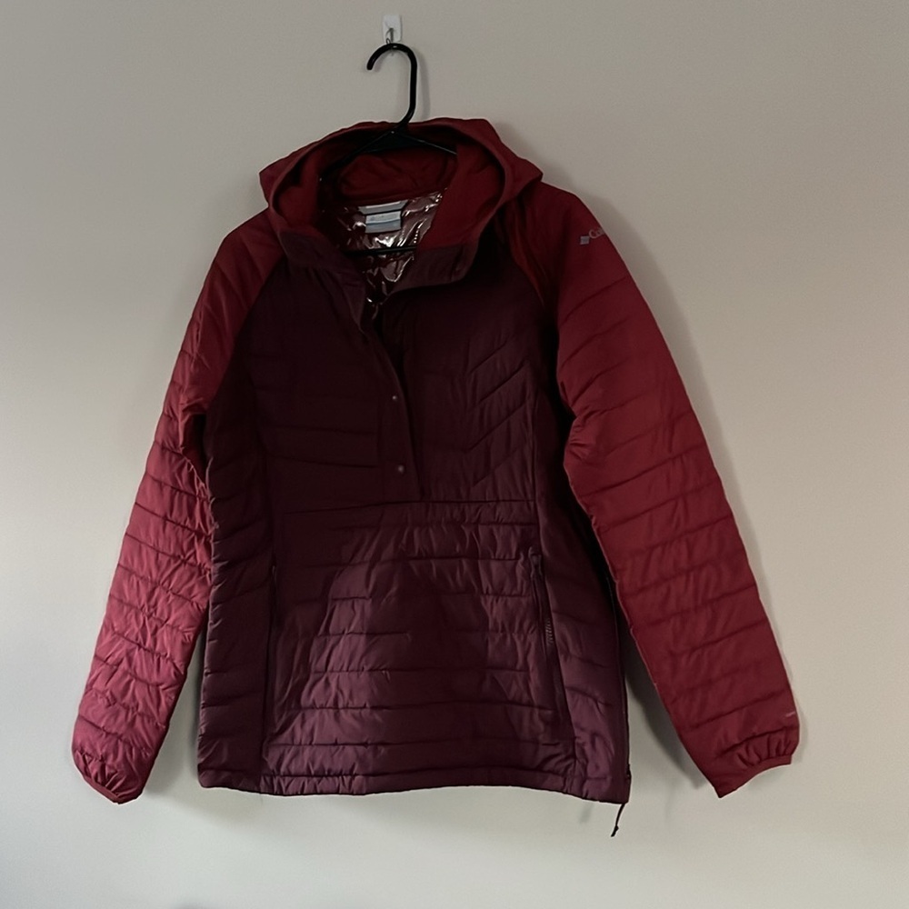 Columbia Powder Lite Omni-heat Insulated Anorak Malbec Thermal Jacket Sz M NWOT - Picture 2 of 16